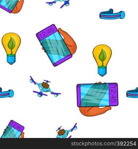 Innovative gadgets pattern. Cartoon illustration of innovative gadgets vector pattern for web. Innovative gadgets pattern, cartoon style