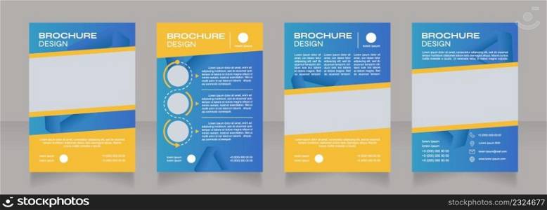 Innovative pharmaceutical company blank brochure design. Template set with copy space for text. Premade corporate reports collection. Editable 4 paper pages. Syne Bold, Arial Regular fonts used. Innovative pharmaceutical company blank brochure design