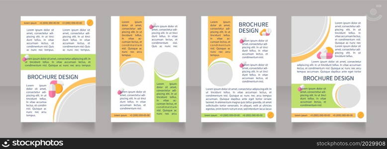 Innovative pharmaceutical technology blank brochure layout design. Vertical poster template set with empty copy space for text. Premade corporate reports collection. Editable flyer paper pages. Innovative pharmaceutical technology blank brochure layout design