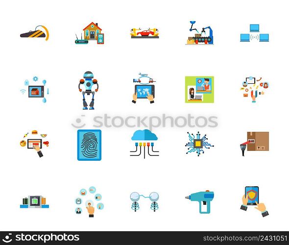 Innovative technology icon set. Can be used for topics like device, application, logistics, cybernetics. Innovative technology icon set