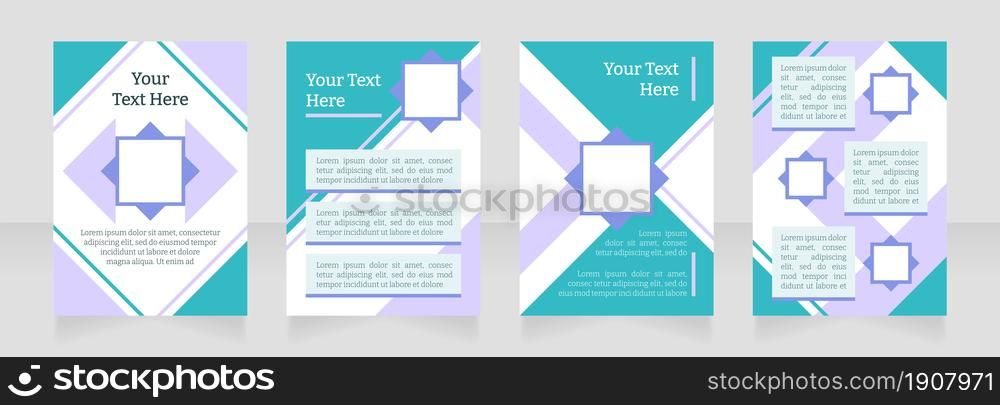 Inpatient care blank brochure layout design. Health promotion. Vertical poster template set with empty copy space for text. Premade corporate reports collection. Editable flyer paper pages. Inpatient care blank brochure layout design