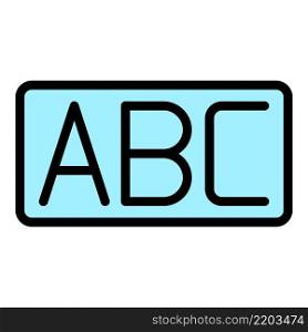 Inscription abc icon. Outline inscription abc vector icon color flat isolated. Inscription abc icon color outline vector
