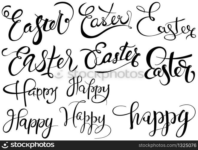 Inscriptions Happy Easter Set
