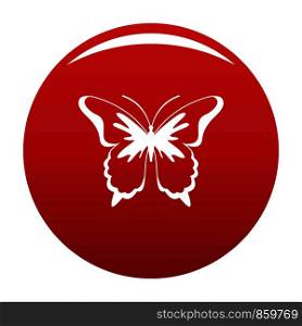 Insect butterfly icon. Simple illustration of insect butterfly vector icon for any design red. Insect butterfly icon vector red