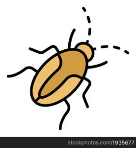 Insect cockroach icon. Outline insect cockroach vector icon color flat isolated. Insect cockroach icon color outline vector