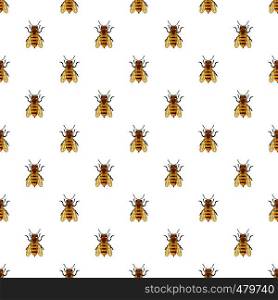 Insects bee pattern seamless repeat in cartoon style vector illustration. Insects bee pattern