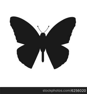 Insects Butterflies Isolated on White Background. Insects butterflies isolated on white background. Beautiful butterfly logo icon in black color. Insect flying isolated on white backdrop. Vector ilustration