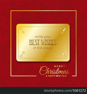 Insert best wishes in empty frame. Merry Christmas and Happy New Year. Greeting, Invitation or Menu cover. Vector background