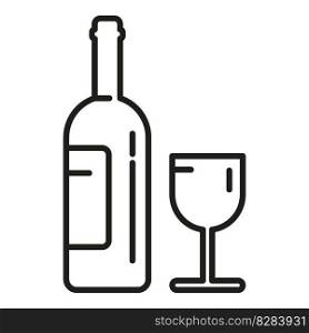 Insomnia drink wine icon outline vector. Sleep problem. Person stress. Insomnia drink wine icon outline vector. Sleep problem