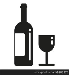 Insomnia drink wine icon simple vector. Sleep problem. Person stress. Insomnia drink wine icon simple vector. Sleep problem
