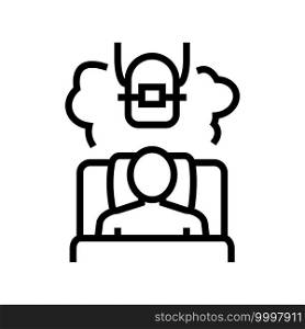 insomnia tooth braces line icon vector. insomnia tooth braces sign. isolated contour symbol black illustration. insomnia tooth braces line icon vector illustration