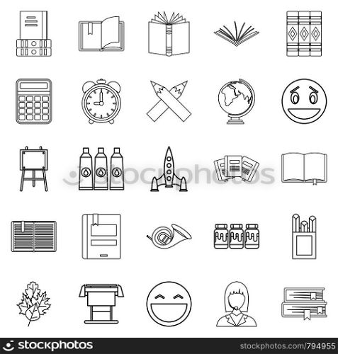Inspect icons set. Outline set of 25 inspect vector icons for web isolated on white background. Inspect icons set, outline style