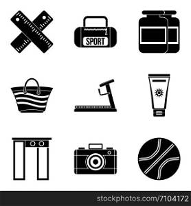 Inspection icons set. Simple set of 9 inspection vector icons for web isolated on white background. Inspection icons set, simple style
