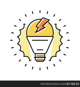 inspiration light bulb color icon vector. inspiration light bulb sign. isolated symbol illustration. inspiration light bulb color icon vector illustration
