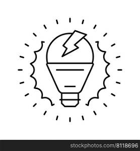 inspiration light bulb line icon vector. inspiration light bulb sign. isolated contour symbol black illustration. inspiration light bulb line icon vector illustration