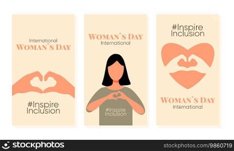 Inspire Inclusion 2024 vertical card. International Women s Day. Inspire Inclusion 2024 vertical card. International Women s Day Inspire Inclusion slogan