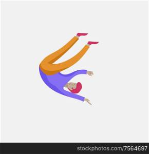 Inspired man flying in space. Character moving and floating in dreams, imagination and inspiration. Flat design style, vector illustration.. Inspired man flying in space. Character moving and floating in dreams, imagination and inspiration. Flat design style, vector
