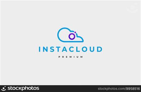 insta cloud social media Logo Icon vector design