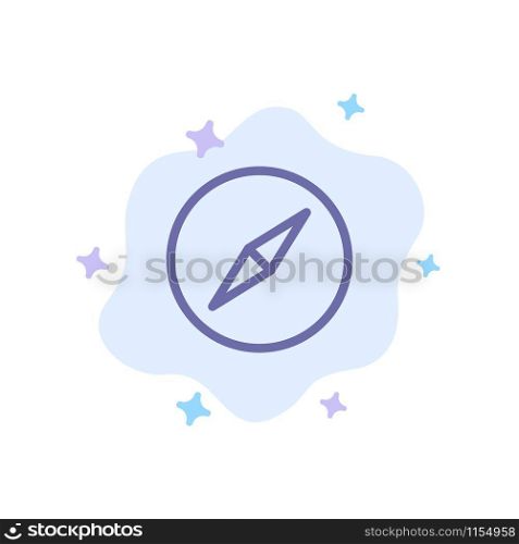 Instagram, Compass, Navigation Blue Icon on Abstract Cloud Background