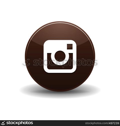 Instagram icon in simple style on a white background. Instagram icon, simple style