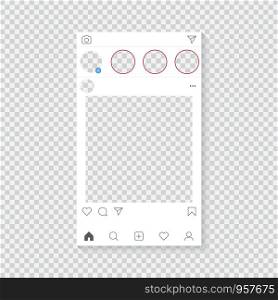 Instagram mockup, photo frame for application with transparency background