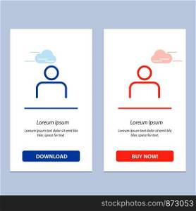 Instagram, People, Profile, Sets, User Blue and Red Download and Buy Now web Widget Card Template