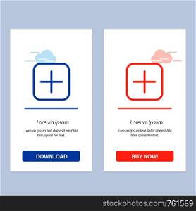 Instagram, Plus, Sets, Upload Blue and Red Download and Buy Now web Widget Card Template