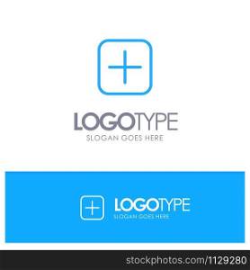 Instagram, Plus, Sets, Upload Blue outLine Logo with place for tagline