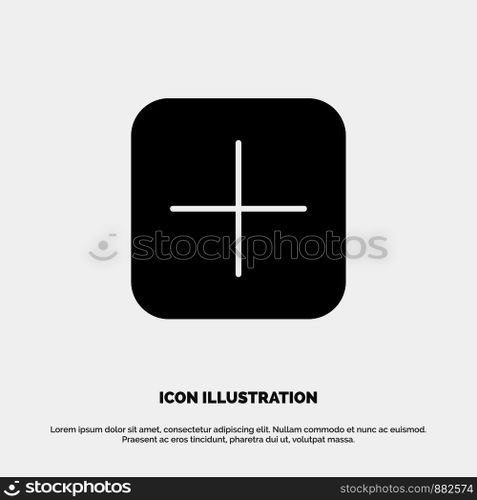 Instagram, Plus, Sets, Upload solid Glyph Icon vector