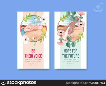 Instagram template with hope refugees safe concept,watercolor style

Instagram template with hope refugees safe concept,watercolor style

