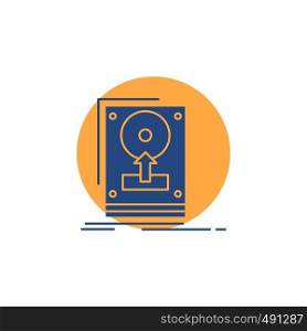 install, drive, hdd, save, upload Glyph Icon.. Vector EPS10 Abstract Template background
