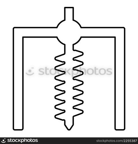 Installation for drilling rig symbol mining bore hole digger earth auger geodetic work contour outline line icon black color vector illustration image thin flat style simple. Installation for drilling rig symbol mining bore hole digger earth auger geodetic work contour outline line icon black color vector illustration image thin flat style