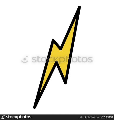 Instant lightning icon. Outline instant lightning vector icon color flat isolated. Instant lightning icon color outline vector