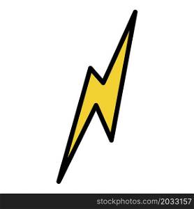 Instant lightning icon. Outline instant lightning vector icon color flat isolated. Instant lightning icon color outline vector