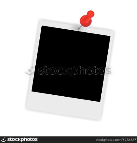 Instant photo with pin vector illustration