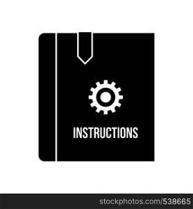 Instruction book icon in simple style on a white background. Instruction book icon, simple style