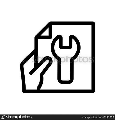 instructions to use the vector icon. A thin line sign. Isolated contour symbol illustration. instructions to use the vector icon. Isolated contour symbol illustration
