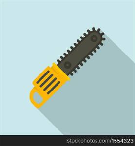 Instrument chainsaw icon. Flat illustration of instrument chainsaw vector icon for web design. Instrument chainsaw icon, flat style