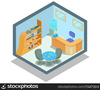 Instrumental office concept banner. Isometric banner of instrumental office vector concept for web, giftcard and postcard. Instrumental office concept banner, isometric style