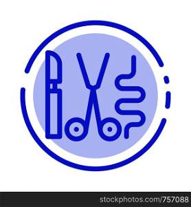 Instruments, Surgery, Tools, Medical Blue Dotted Line Line Icon