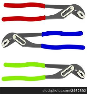 Instrumment pliers on a white background, vector illustration.