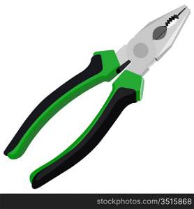 Instrumment pliers on a white background, vector illustration.