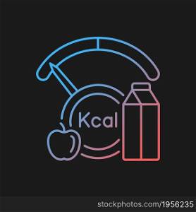 Insufficient calories consumption gradient vector icon for dark theme. Poor eating. Hunger and poverty. Thin line color symbol. Modern style pictogram. Vector isolated outline drawing. Insufficient calories consumption gradient vector icon for dark theme