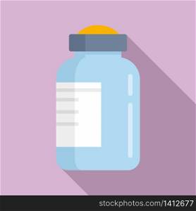 Insulin bottle icon. Flat illustration of insulin bottle vector icon for web design. Insulin bottle icon, flat style