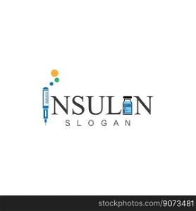 insulin injection icon illustration simple design element vector logo template