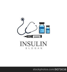 insulin injection icon illustration simple design element vector logo template