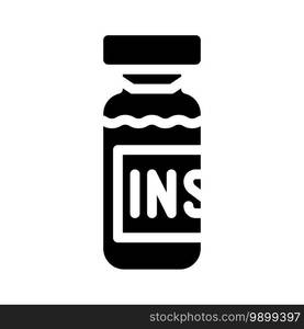 insulin medicament bottle glyph icon vector. insulin medicament bottle sign. isolated contour symbol black illustration. insulin medicament bottle glyph icon vector illustration