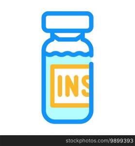 insulin medicament bottle line icon vector. insulin medicament bottle color sign. isolated symbol illustration. insulin medicament bottle color icon vector illustration