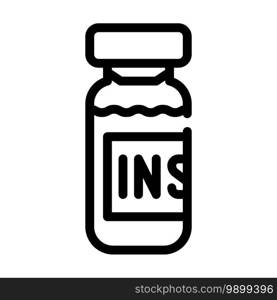 insulin medicament bottle line icon vector. insulin medicament bottle sign. isolated contour symbol black illustration. insulin medicament bottle line icon vector illustration