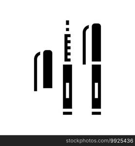 insulin portable pen syringe glyph icon vector. insulin portable pen syringe sign. isolated contour symbol black illustration. insulin portable pen syringe glyph icon vector illustration